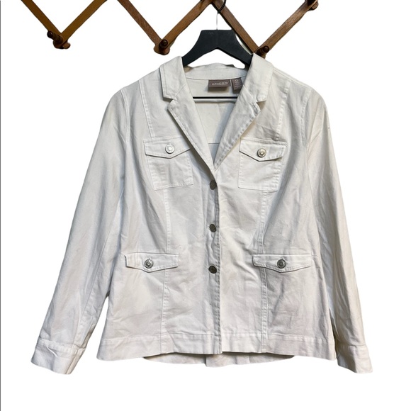 Chico's Jackets & Blazers - Chicos white cotton denim style jacket